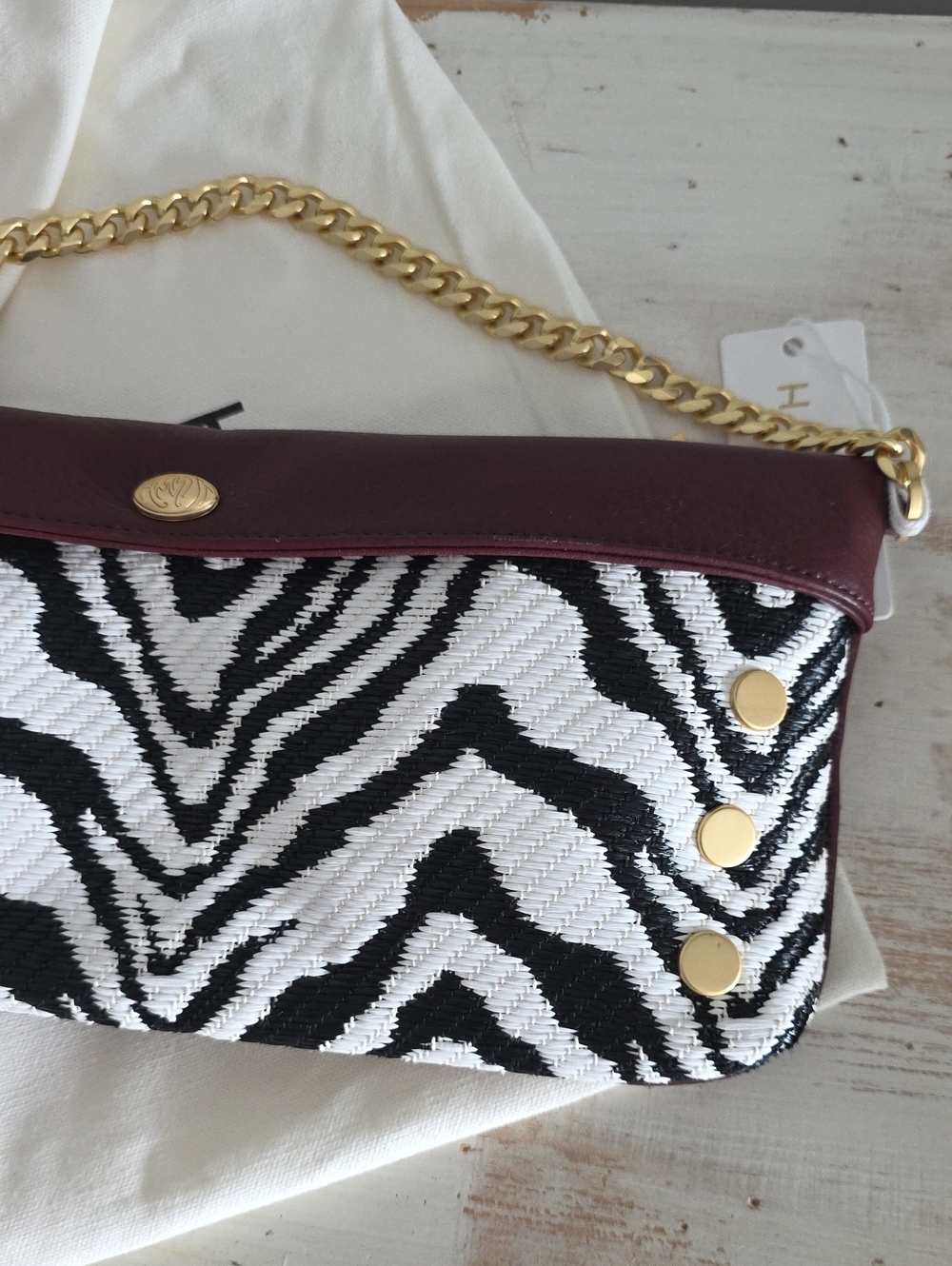 NWT Hammitt Invitation Clutch In Zebra - Picture 4 of 11